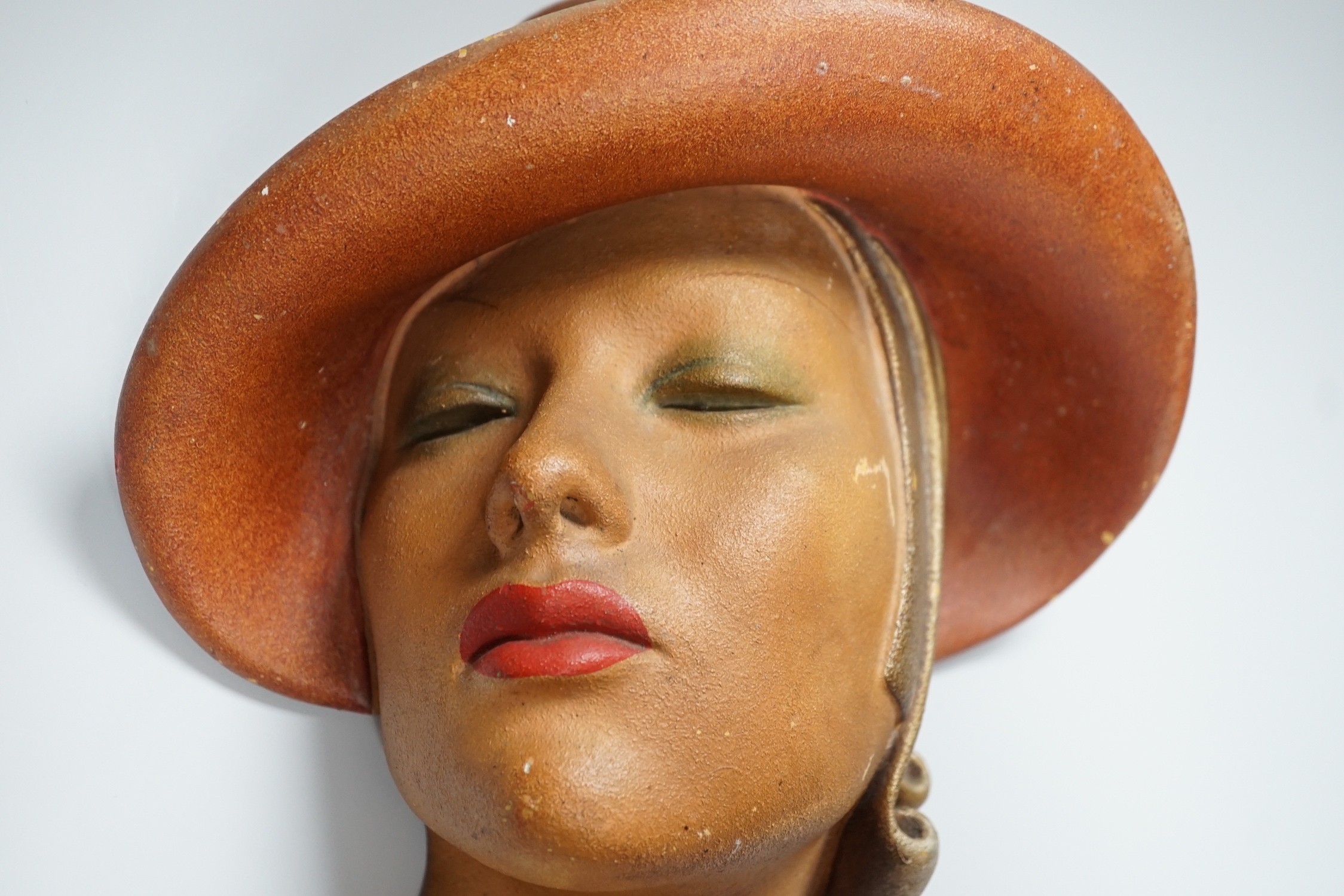 A Marguerite wall mask by Jon Douglas, RD No. 3377, 34cm